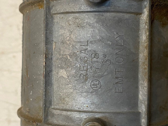 2 Quantity of Regal 718 3" Coupling Conduit Connectors 4-1/2" x 3-3/4" (2 Qty)