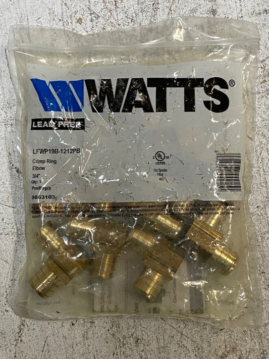 10 Qty of Watts LFWP19B-1212PB Elbow Crimp Rings 3/4" 0653103 (10 Quantity)