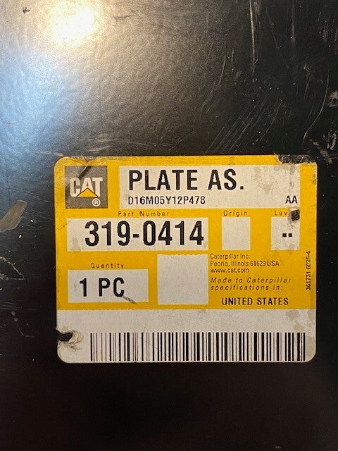 Caterpillar CAT 319-0414 Plate 18-1/2" Long 8-1/4" Wide