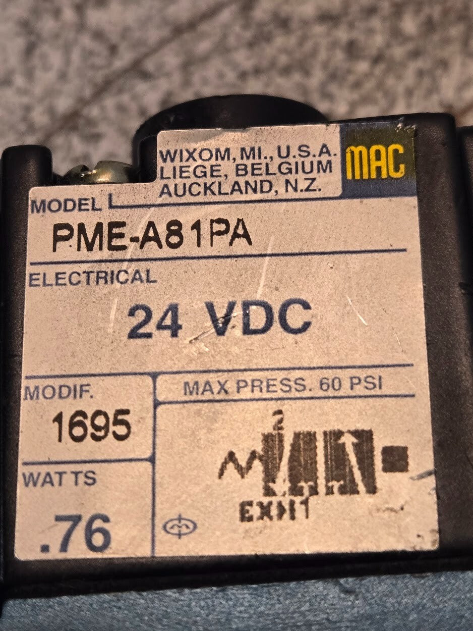 MAC Valves 811C-PM-A81PA-152 Solenoid Valve 20-60 PSI | PME-A81PA