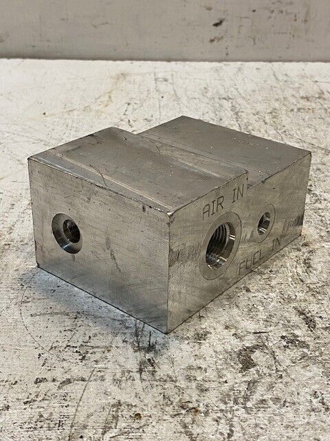 Air In Fuel In Hydraulic Manifold 4-3/4" Long 3-1/2" Wide 2-3/8" Thick