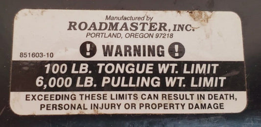 Roadmaster Hitch Receiver Extension 851603-10 | 6000 Lb Pulling | 100 Lb Tongue