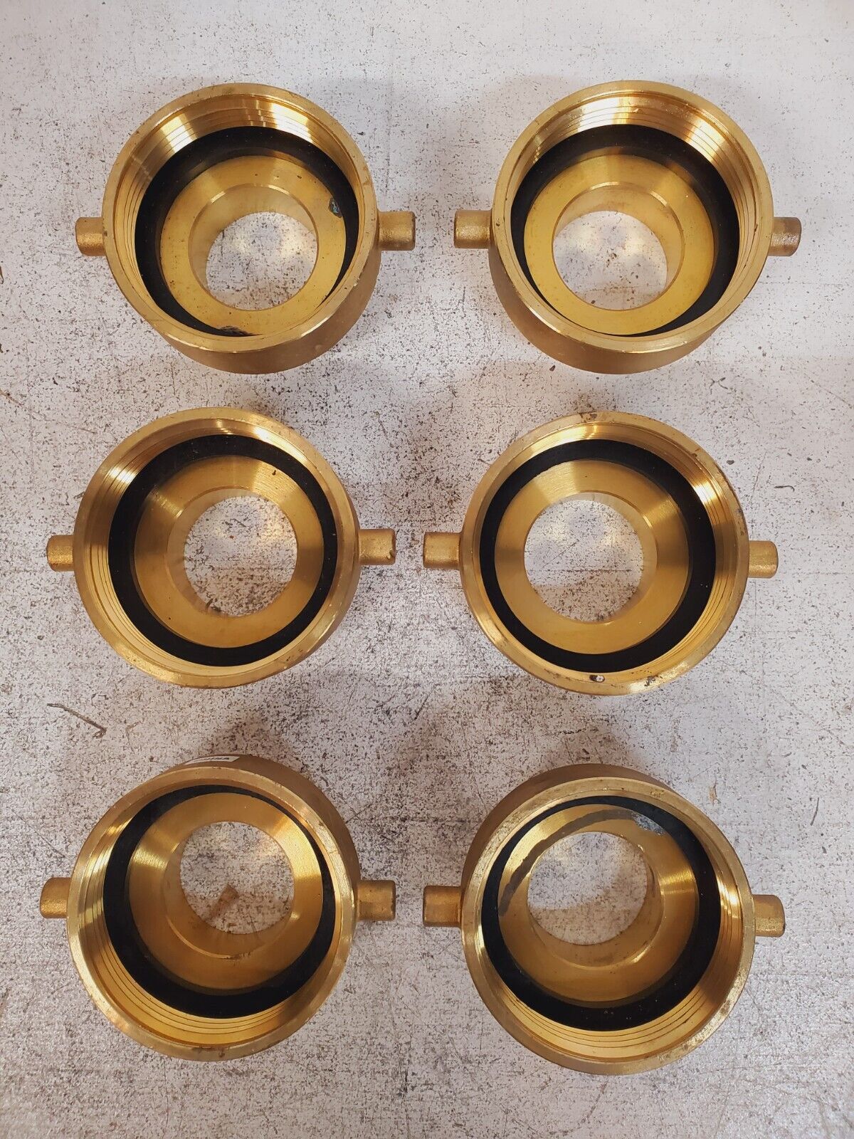 6 Qty. of Fire Hydrant Adapters w/Pin Lug 2.94"Female x 1.98" Male Brass (6 Qty)