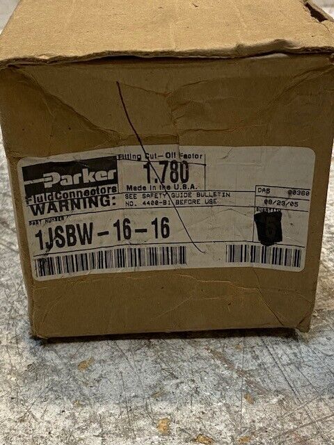 2 Qty of Parker Fluid Connectors Crimp Style Hose Fittings 1JSBW-16-16 (2 Qty)