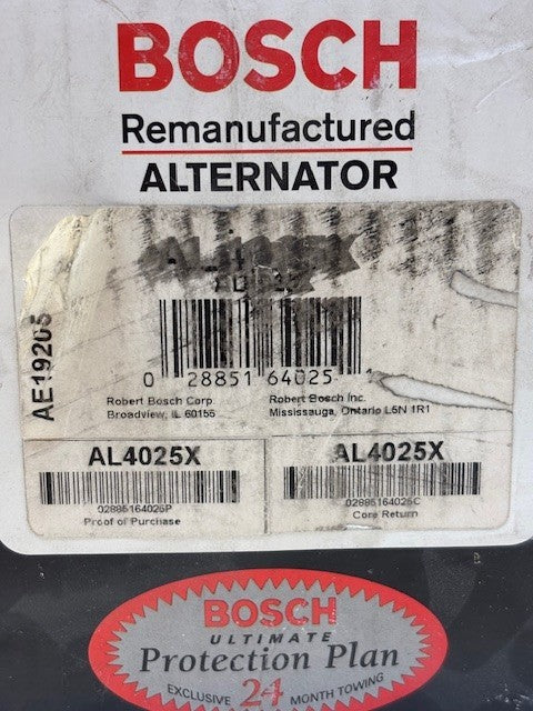 Bosch Premium 100% Remanufactured Alternator | AL4025X