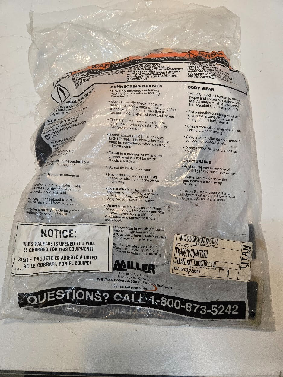 Miller Titan Fall Harness TK4091W/U/4FTAKU | T4000/T9111W | 220343 | 34-4000082