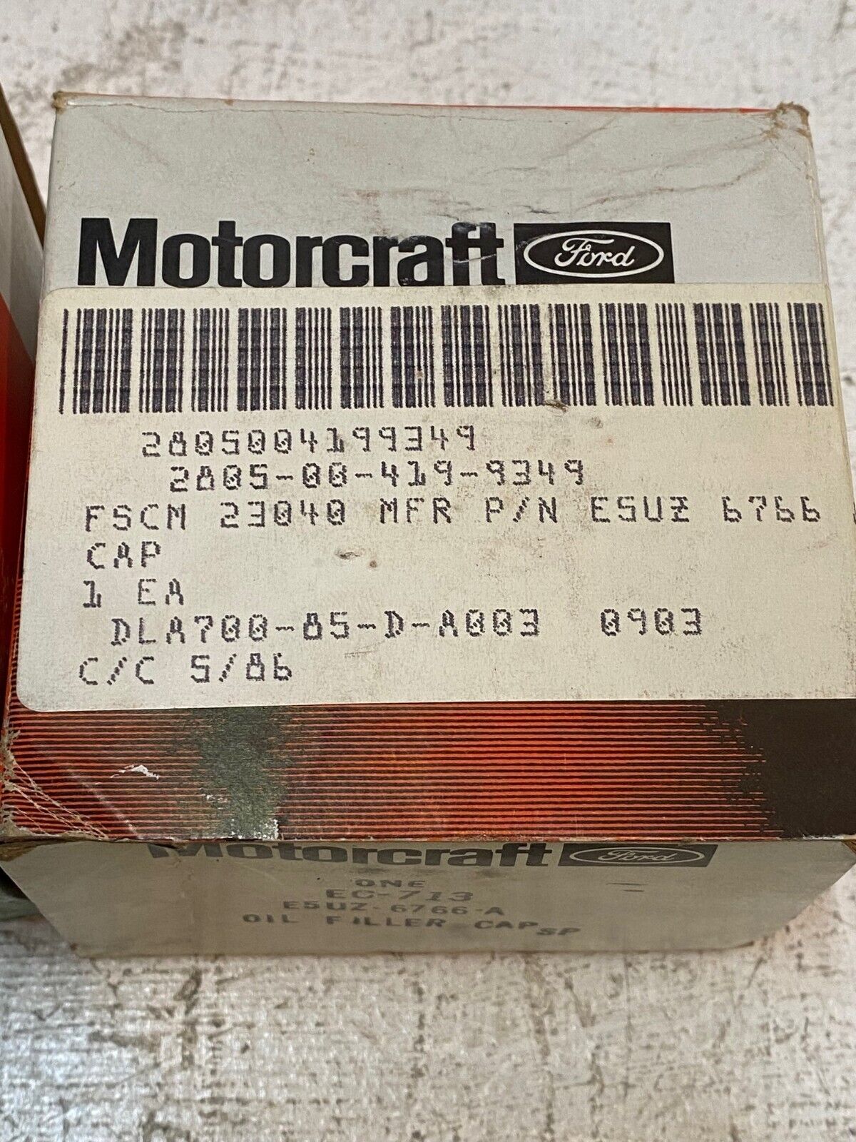 2 Qty of Motorcraft EC-713, E5UZ-6766-A Oil Filler Caps 2805004199349 (2 Qty)