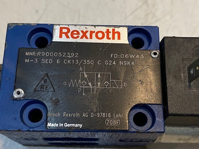 Rexroth R900052392 Solenoid Actuated Directional Spool Valve 24VDC 125A 607407