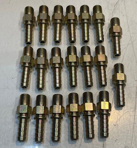 20 Quantity of Gates OAG MP 6-4 Hydraulic Nipple Hose Fittings 2-1/4" L (20 Qty)