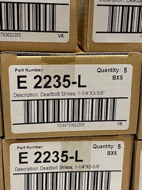 7 Quantity of Gate House Deadbolt Strikes Box of 5, 0194563, E2235-L (35 Total)