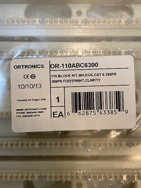 Ortronics 110 Block Kit OR-110ABC6300 w/ Legs CAT 6 288PR 300 PR Footprint