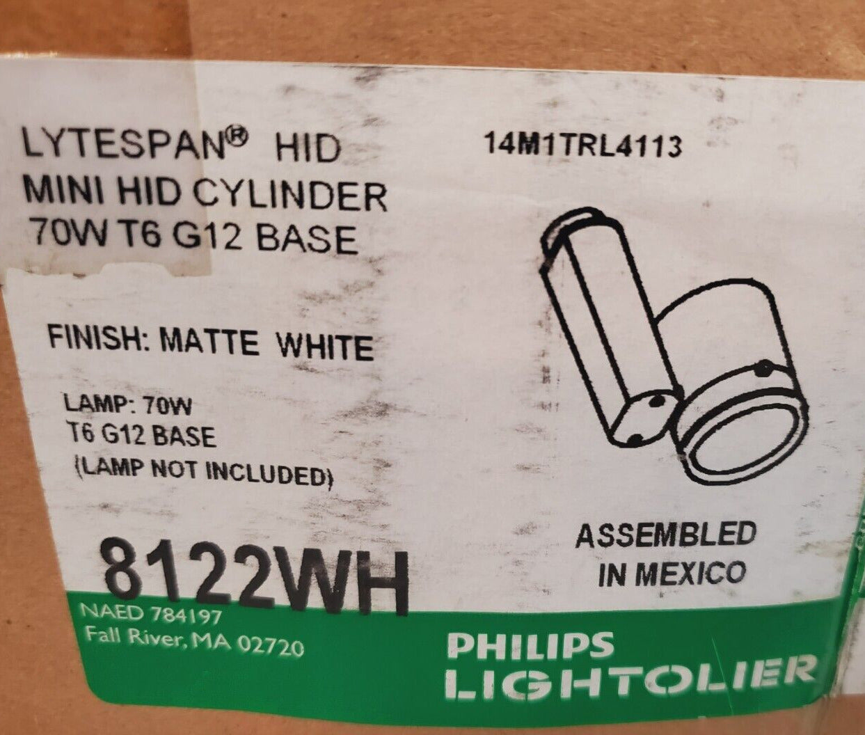 2 Qty Philips Lightolier Mini HID  Base Cylinder Track Light 8122WH (2 Qty)