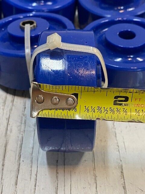 71 Pack of Solid Blue Polyurethane Caster Wheels 76mm OD 32mm Treadwidth -71 qty