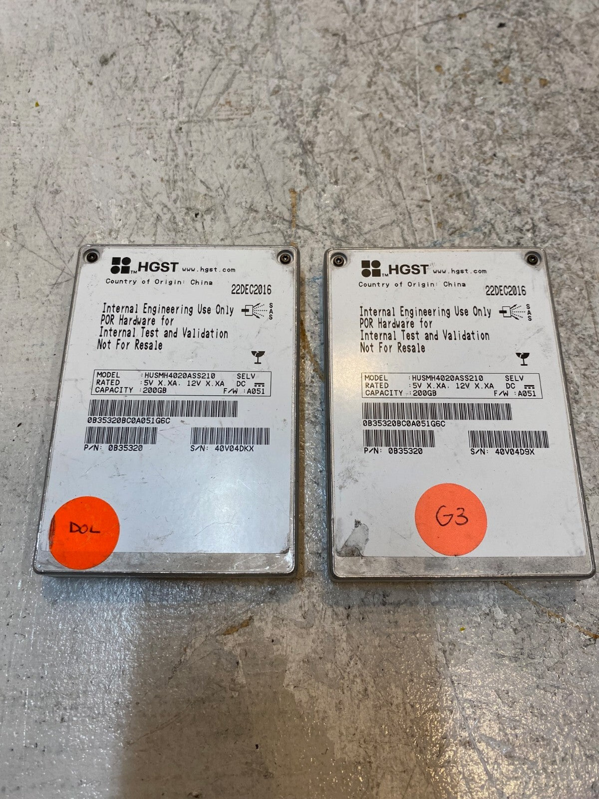 2 Quantity of HGST Model HUSMH4020ASS210 Hard Drives (2 Quantity)