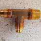 7 Quantity of Compression Brass Tee Fittings 3/8"x3/8"x1/2" (7 Qty)