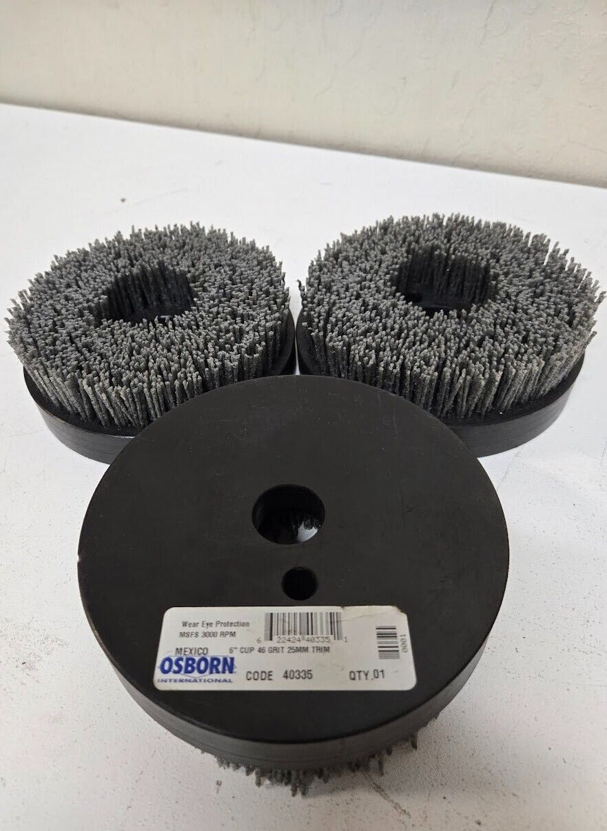 3 Quantity of Osborn 6" Cup 46 Grit 25mm Trim Abrasive Wheels 40335 (3 Quantity)