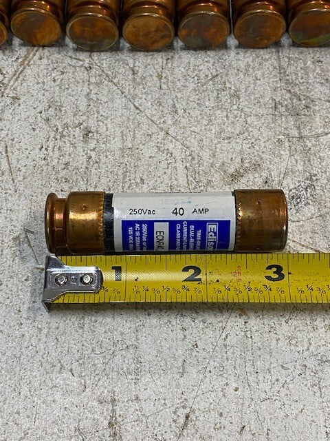 10 Qty of Edison ECNR40 Time Delay Dual-Element Fuses 250Vac 40Amp (10 Quantity)