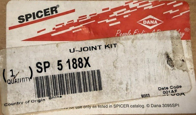 Spicer 5-188X Greaseable Universal Joint Kit U-Joint Driveline Service Part