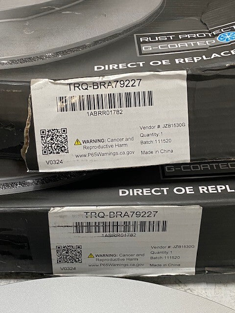 Set of 2 TRQ G-Coated Premium Disc Brake Rotors BRA79227 (2 Quantity)