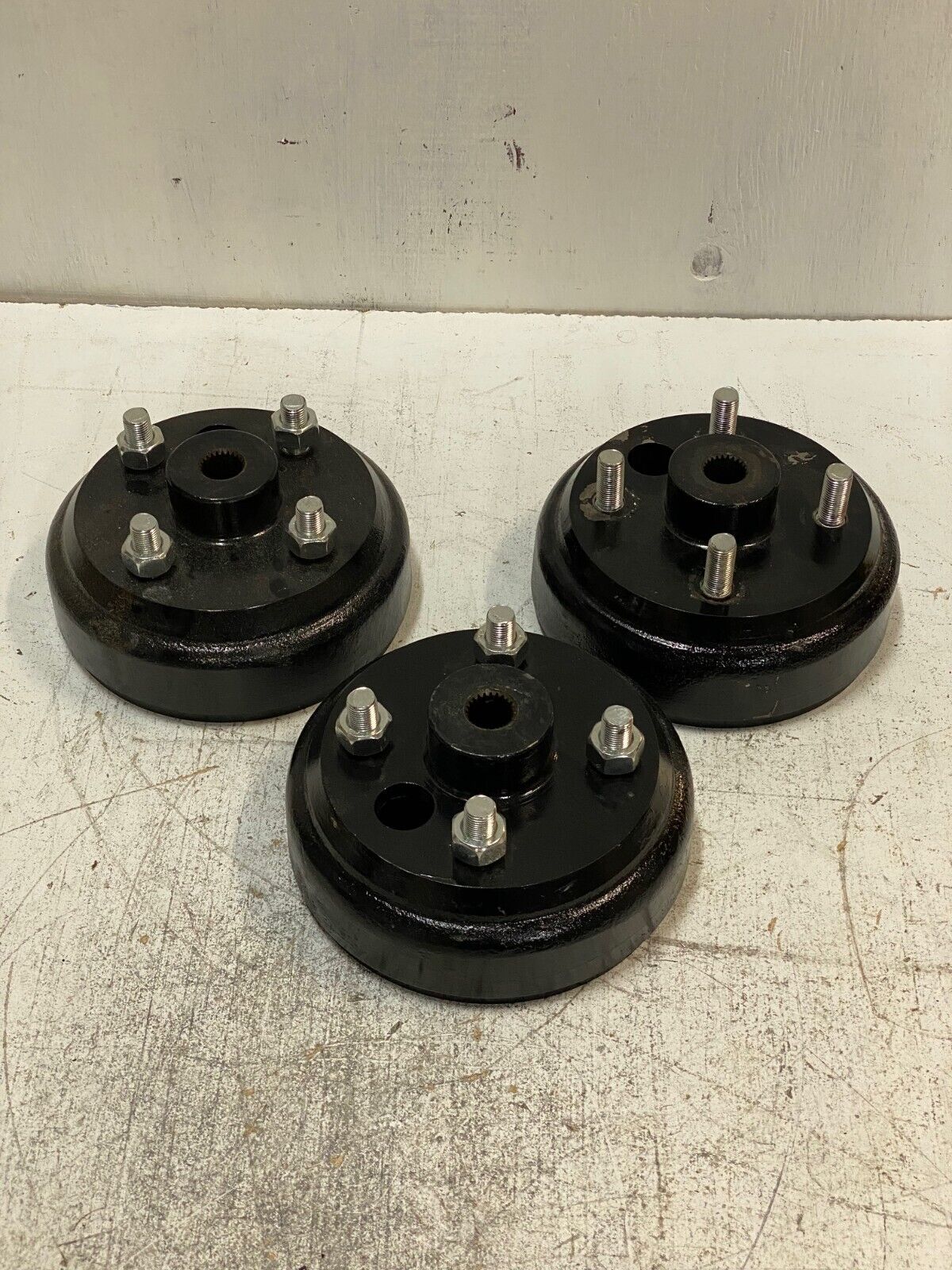 3 Qty of Golf Cart Brake Drum Hub Assys 4-Bolt 6-1/2" OD 19mm Bore (3 Qty)