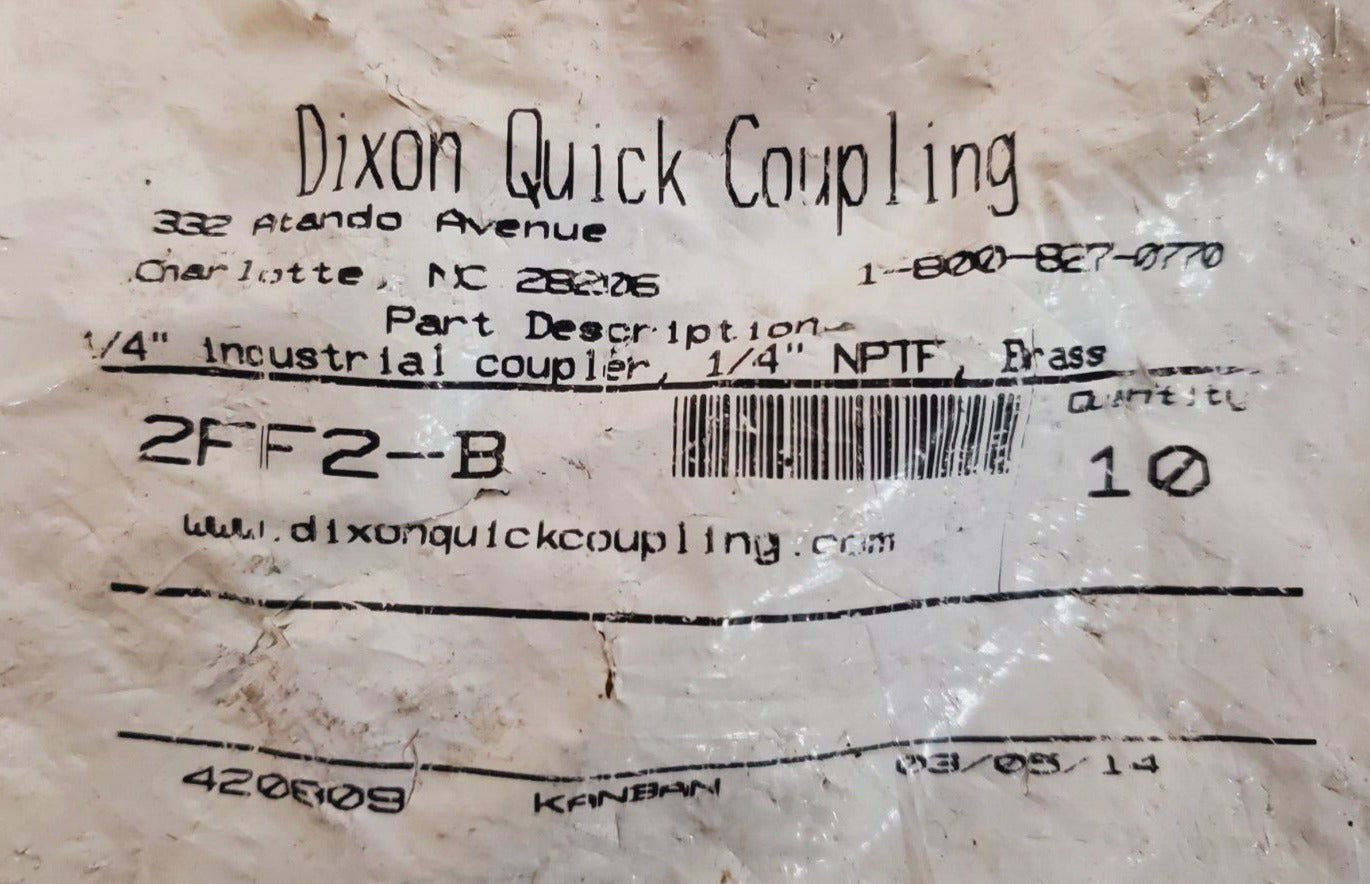 10 Qty Dixon Quick Connect Hose Coupling 1/4" 2FF2-B (10 Qty)