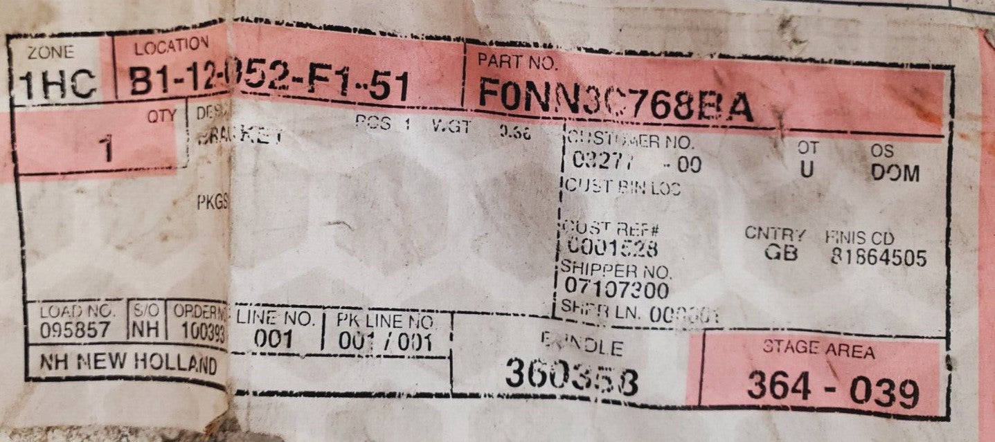 New Holland Bracket F0NN3C768BA