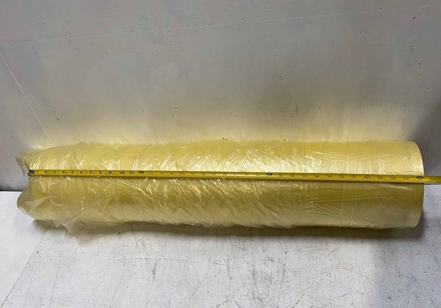 Yellow Plastic Sheeting Roll 36-3/8" Width 7-3/4" Roll Diameter