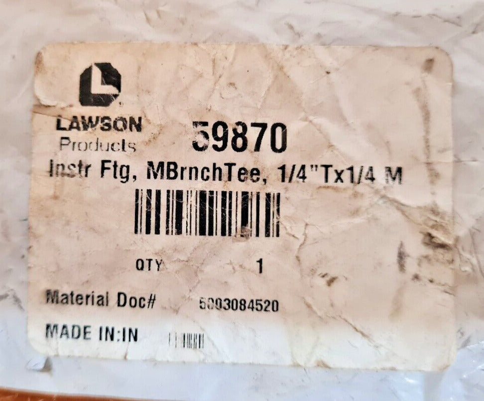 Lawson Instrumentation Male Branch Tee 1/4"T x 1/4M | 59870