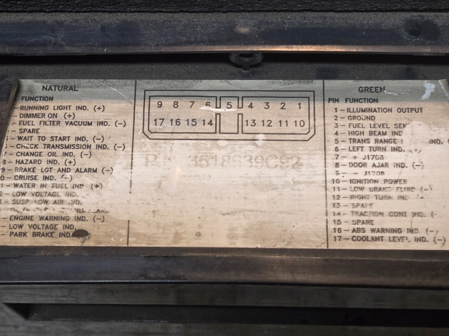 Gauge Cluster 3518639C92 for International