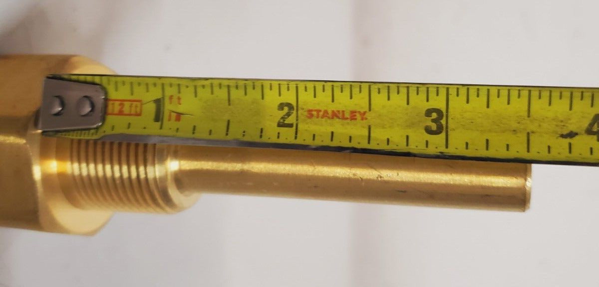 5 Qty. of Brass Thermowells 3.5" Stem Length x 1-1/4" OD (5 Qty)