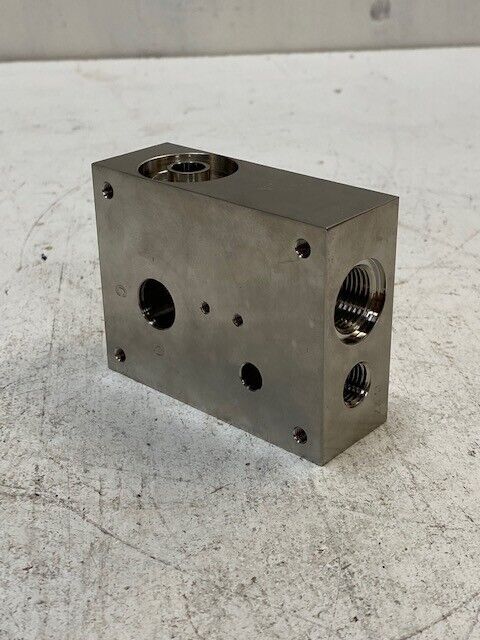 6 Qty of C22 CO IN OUT Aluminum Valve Subplates 3-1/2" x 2-3/4" x 1-1/4" (6 Qty)