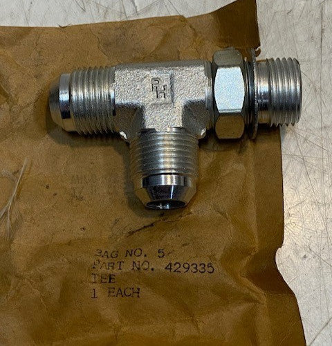 Parker 429335 Hydraulic Tee Adapter Fitting 22mm Thread 12mm ID