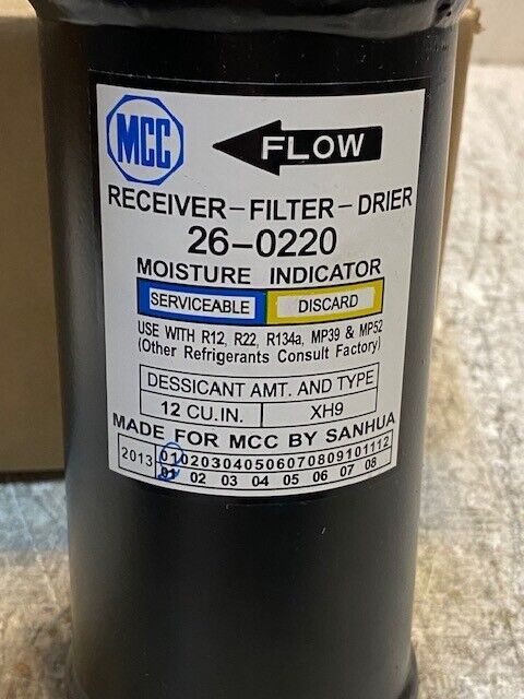 MCC Receiver Filter Drier 26-0220 Moisture Indicator