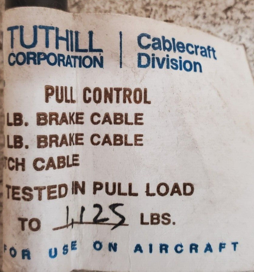 Tuthill Cablecraft Division Pull Control Brake Cable 1500LB