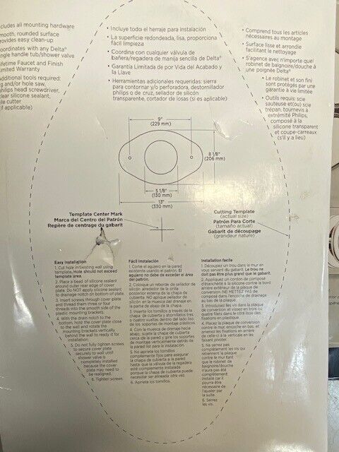 4 Quantity of DELTA Shower Renovation Cover Plate RP29827 54422 Rev C (4 Qty)