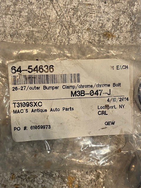 2 Quantity of MAC's Auto Parts Chrome Outer Bumper Clamp 64-54636 (2 Quantity)