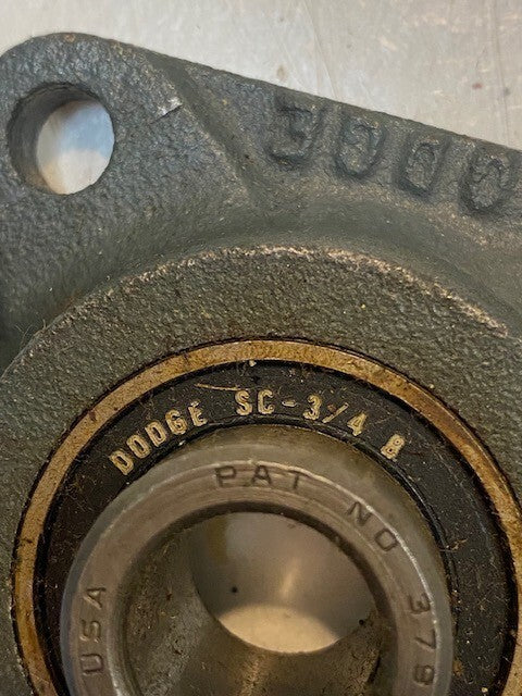 Dodge 4-Bolt Flange Bearing SC-3/4 B | 3797901 | 3-3/8" W 19mm Bore 10mm Holes