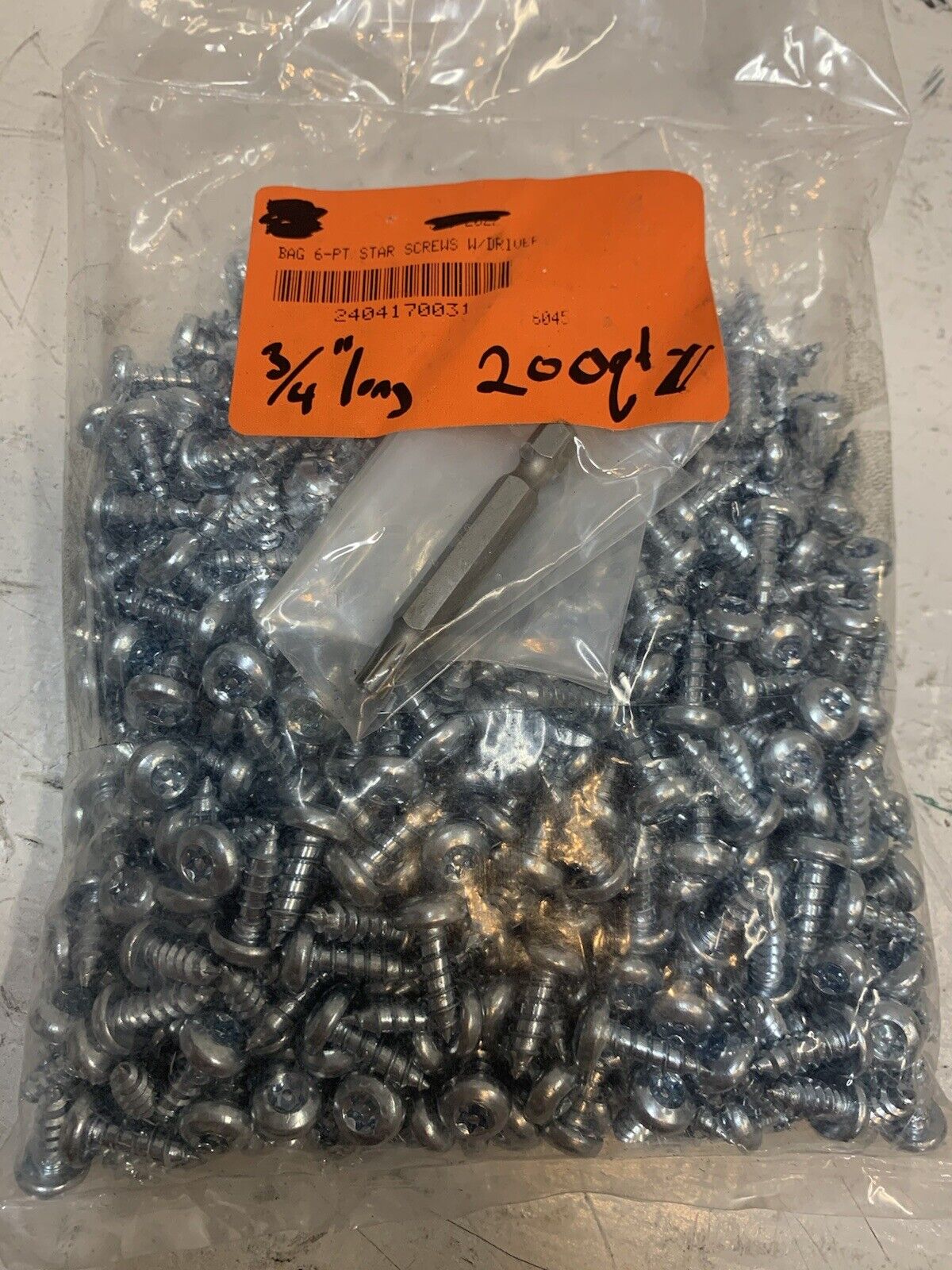 200 Quantity Of #6 × 3/4" Button Head Torx Security Sheet Metal Steel Screws