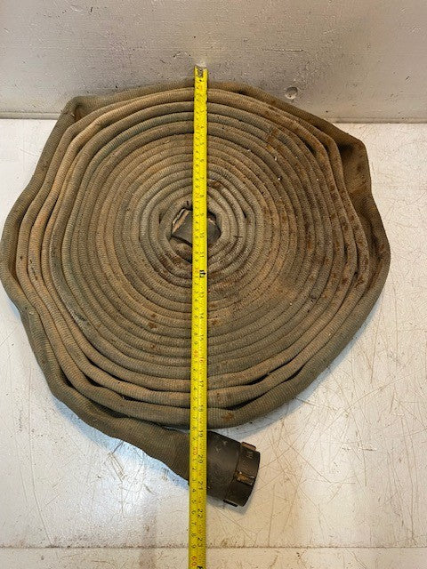 Vintage Coiled Fire Hose 26 HN | 18" x 20" x 3-1/4" Rolled Up 62mm OD End
