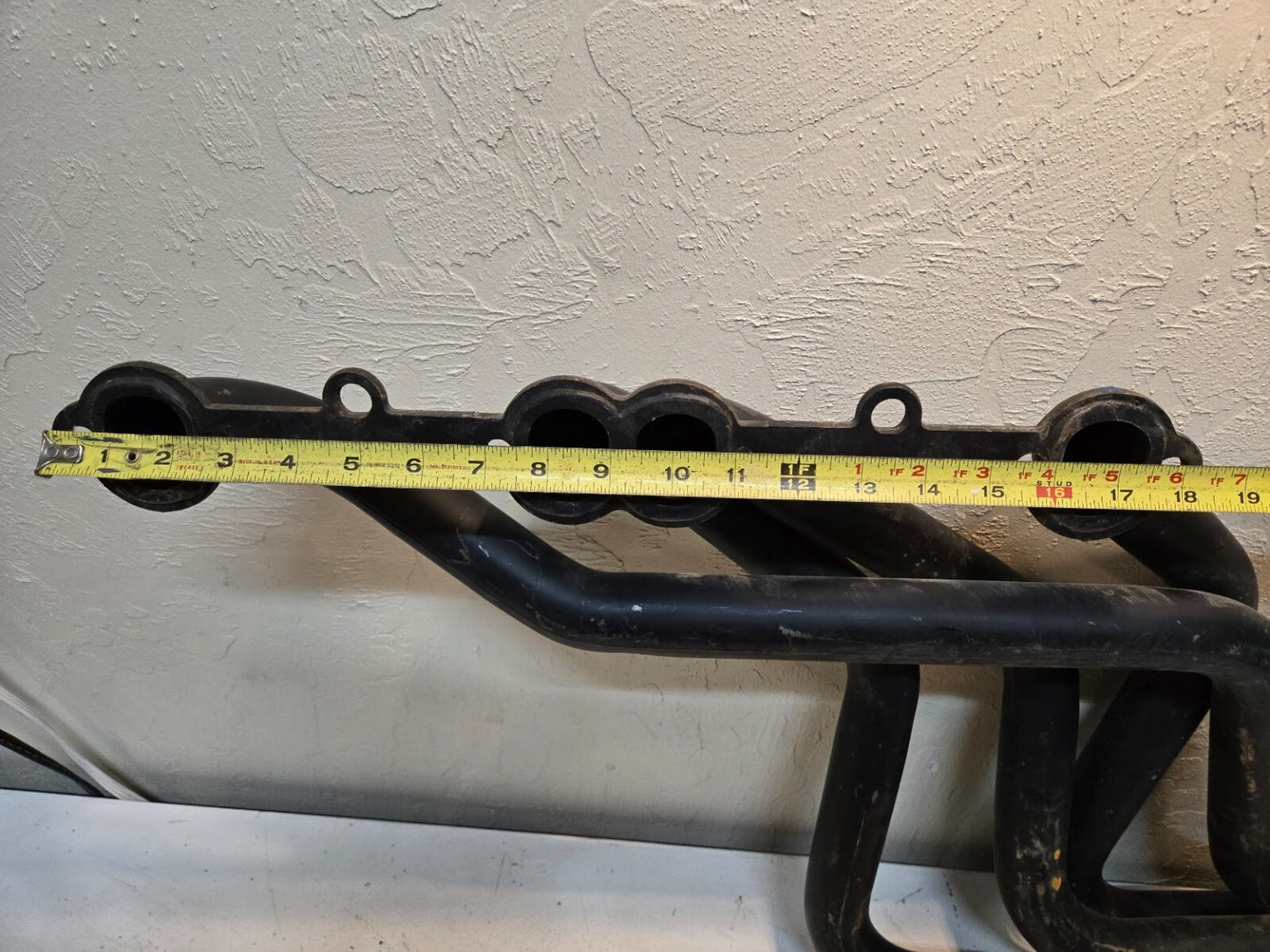 Exhaust Header 3" Outlet 4 Cylinders Long Tube 36" Overall Length 17.25" Height