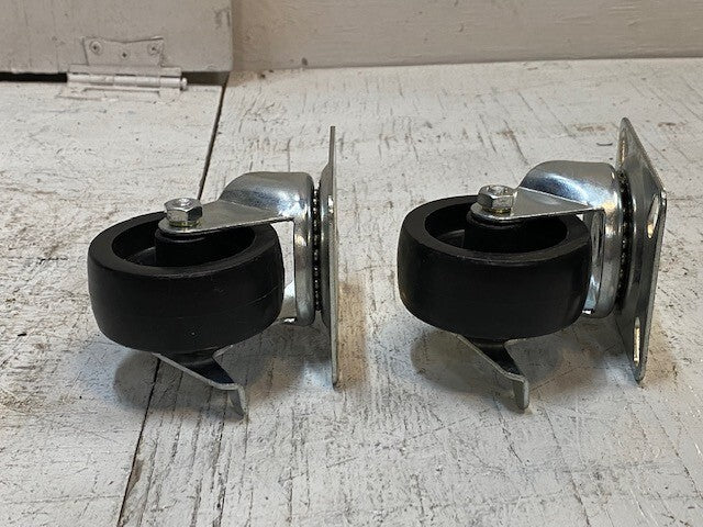 2 Pack of Standard Plate Casters 105mm Base 75mm OD 32mm Treadwidth(2 Quantity)