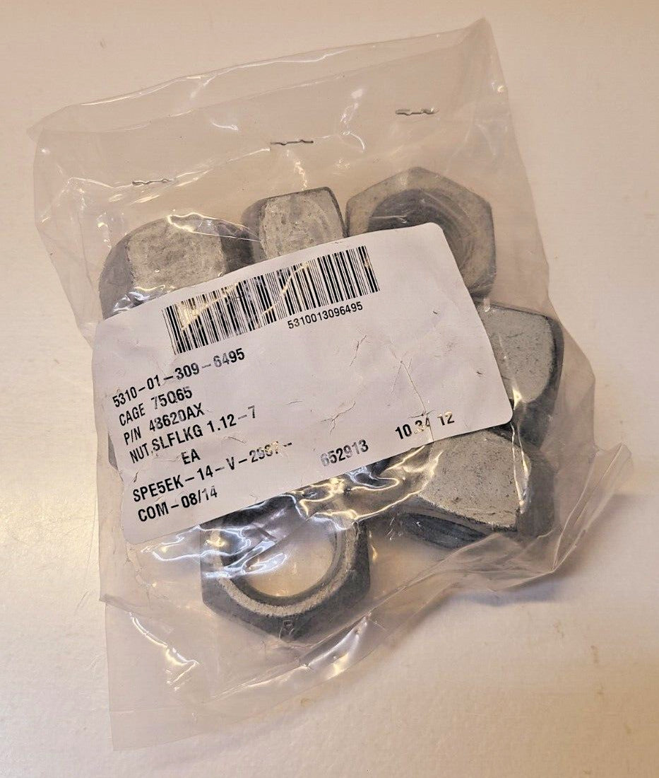 8 Quantity of Lock Nuts SLFLKG 1.12-7 | 48620AX | CAGE 75Q65  (8 Qty)