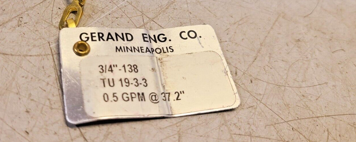 Gerand ENG Balvalve-Venturis 3/4" - 138 | TU 19-3-3 | 0.5 GPM