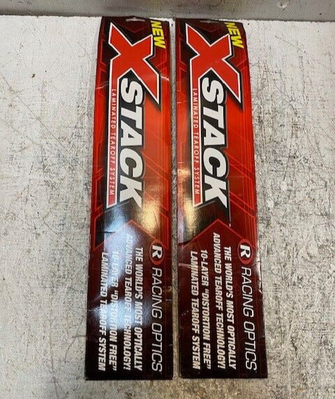 2 Quantity of Racing Optics Laminated Tearoffs XStack 10-Layer 10204C (2 Qty)