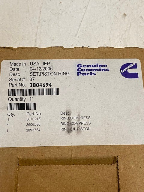 Cummins Piston Ring Set 3804694