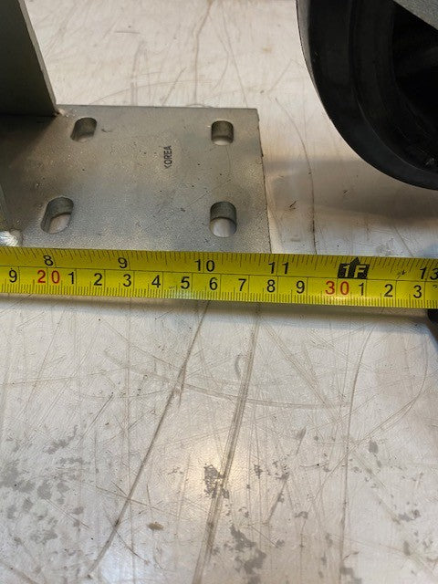 Heavy Duty Spring Loaded Gate Caster 6" Rubber on Cast Iron Wheel 150x50