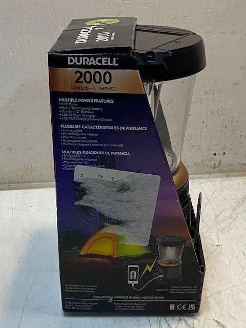 Duracell 2000 Lumens Tri-Power Rechargeable Lanter 1654528 w/ Box