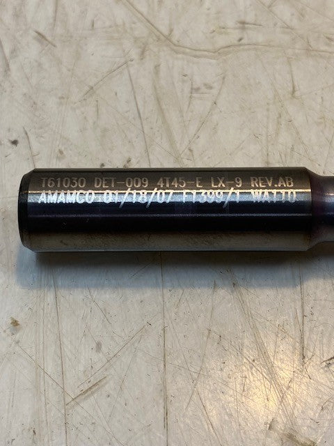 2 Qty of AMAMCO Solid Carbide Reamers T61030 DET-009 4T45-E LX-9 REV AB (2 Qty)