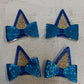 15 Boxes of BSRESIN 4 Pcs Glitter Blue Dog Ear Hair Clips (60 Pcs Total)