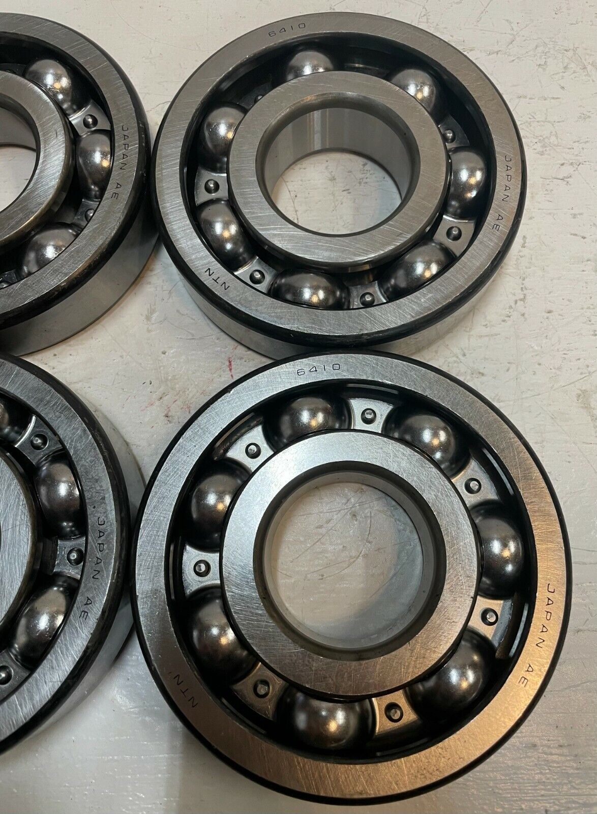 4 NTN 6410 Single Row Deep Groove Radial Ball Bearings (Set of Four)